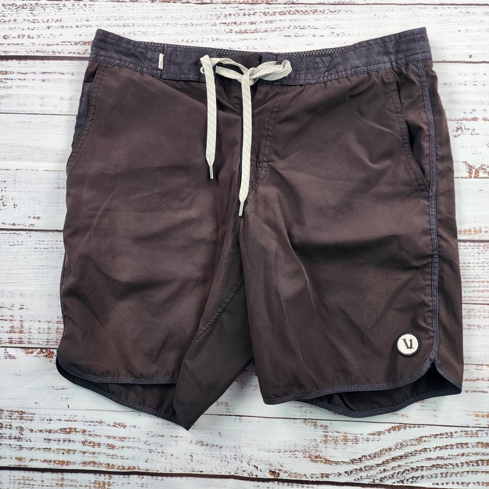 Vuori Cruise Boardshorts V314 Mens 30 Brown Gray 7.5in Swim Surf Stretch